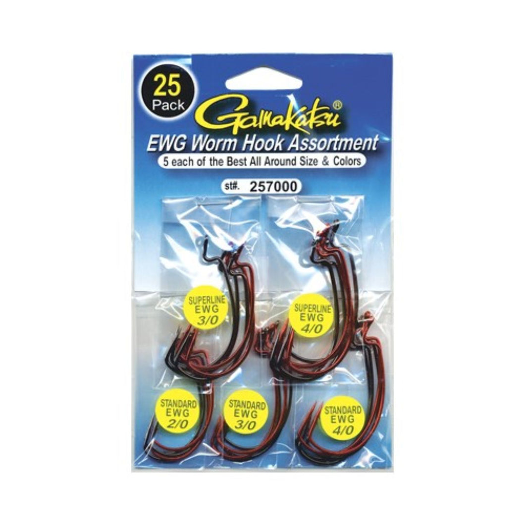 Gamakatsu Ewg Worm Assortment 2-0-4-0 25 Per Pack