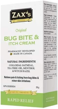 ZAX'S ORIGINAL Bug Bite & Anti-Itch Cream - Mosquito Bite Relief with Natural Ingredients - Effective & Soothing Bug Bite Itch Relief - Rapid Insect Bite Relief - Paraben-Free (28 Grams)